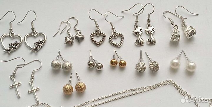 Серьги кулоны