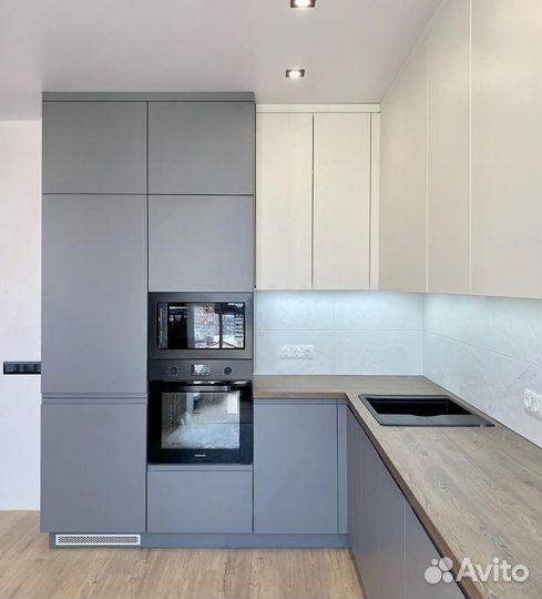 Кухонный гарнитур. Кухня без ручек ксп:29937