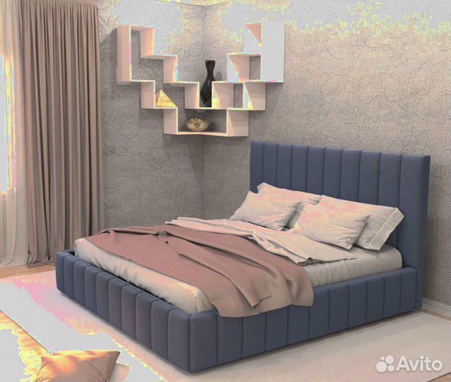 Кровать с мягким изголовьем