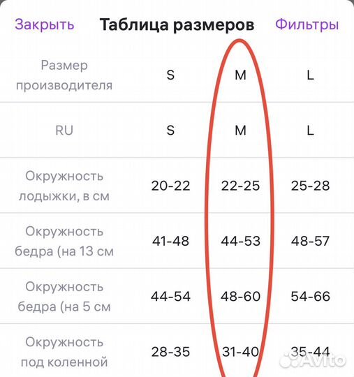 Компрессионные чулки 1 класс (M)