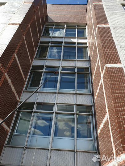 Промышленный альпинизм. Чистка снега с крыш. Мойка