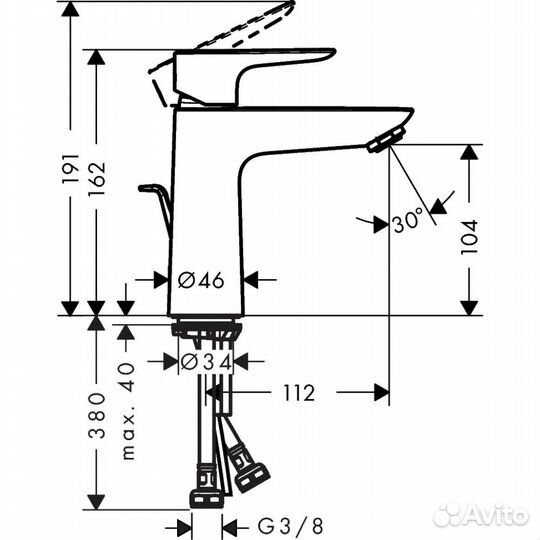 Смеситель для раковины hansgrohe 71710670 Черный