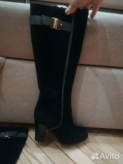 Сапоги замша