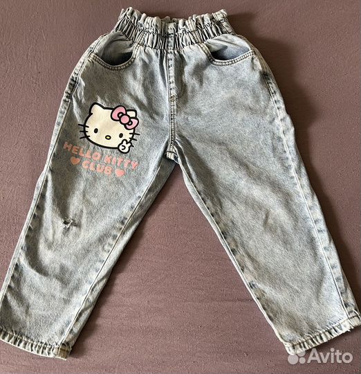 Джинсы hello kitty
