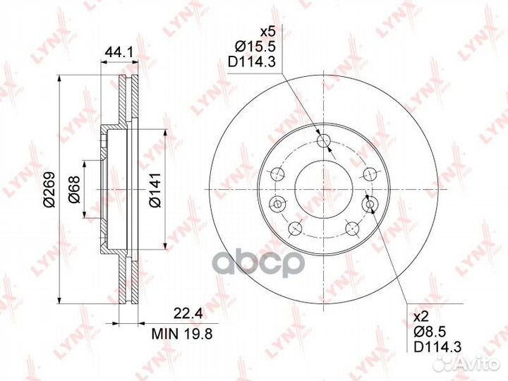Диск тормозной BN-1416 lynxauto