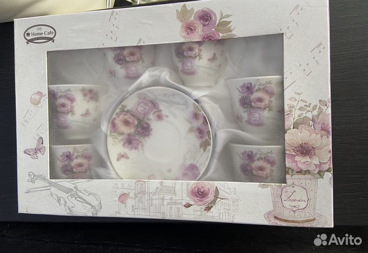 Чашка с блюдцем набор 6 штук