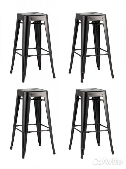 Стул барный tolix черный глянцевый 4 шт