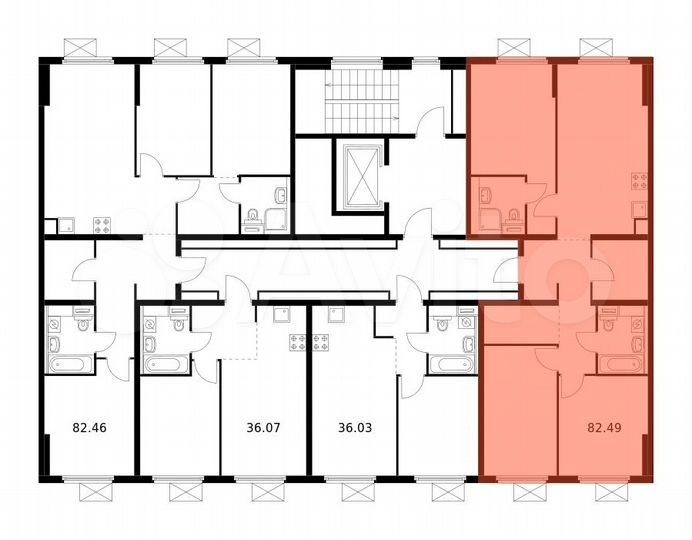 3-к. квартира, 82,5 м², 2/9 эт.