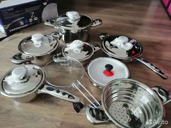 Набор посуды из нержавеющей стали, новый