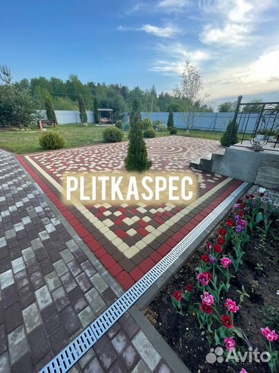 Укладка тротуарной плитки брусчатки бордюров