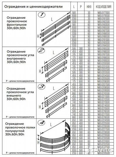 Разделитель проволочный 60h, 60х400 мм Нордика (Хр