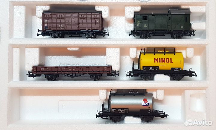 Набор грузовых товарных вагонов piko