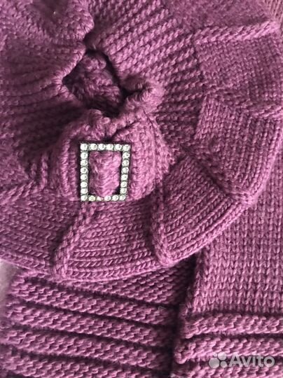 Берет и шарф шерсть, 56-57 р