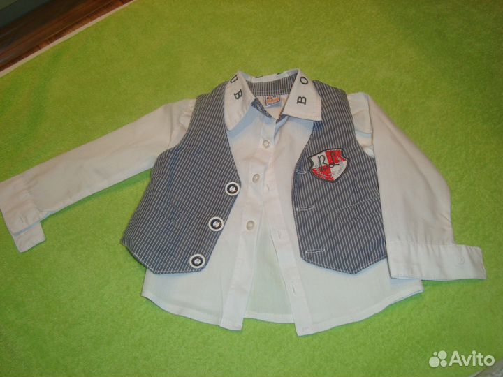 Продам рубашку с жилеткой на мальчика 1-2 года