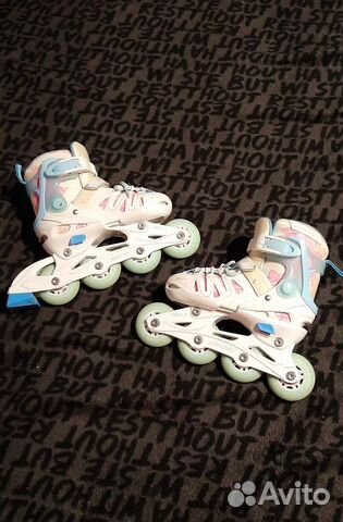 Ролики для девочки раздвижные +защита