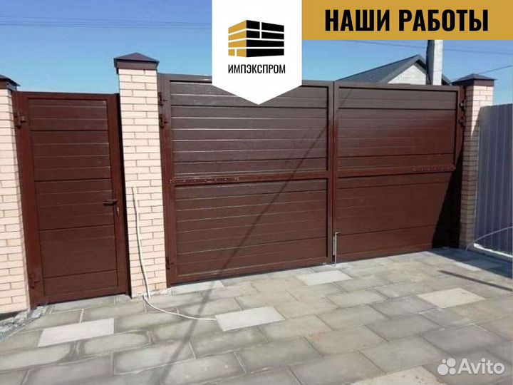 Ворота распашные, от производителя под ключ