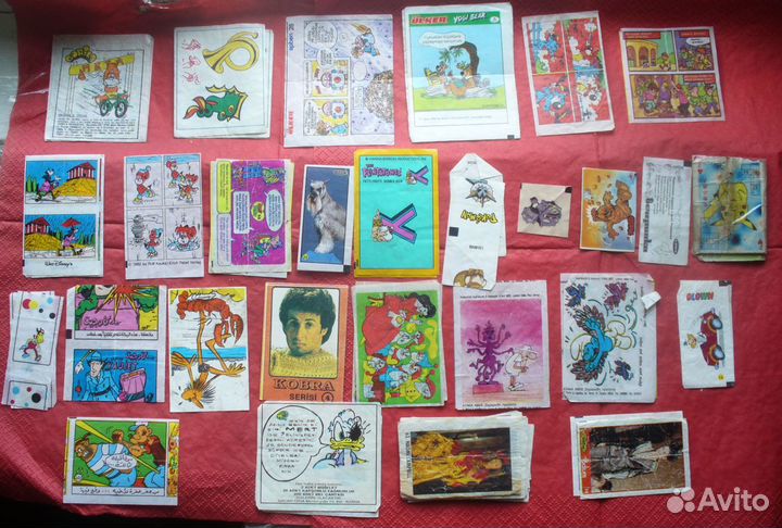 Вкладыши от жвачек, много,разные