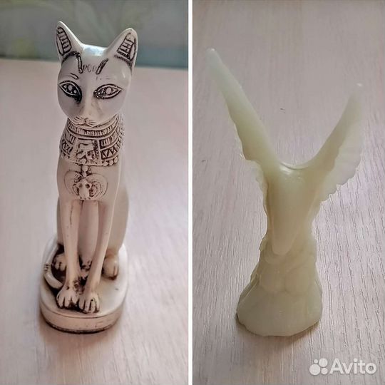 Статуэтки: кошка из Египта и фосфорный орëл
