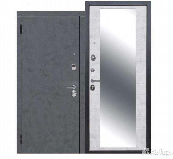 Входная утеплённая дверь с зеркалом(новая)