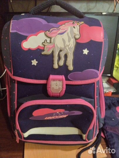 Рюкзак (школьный портфель) с мешком для обуви