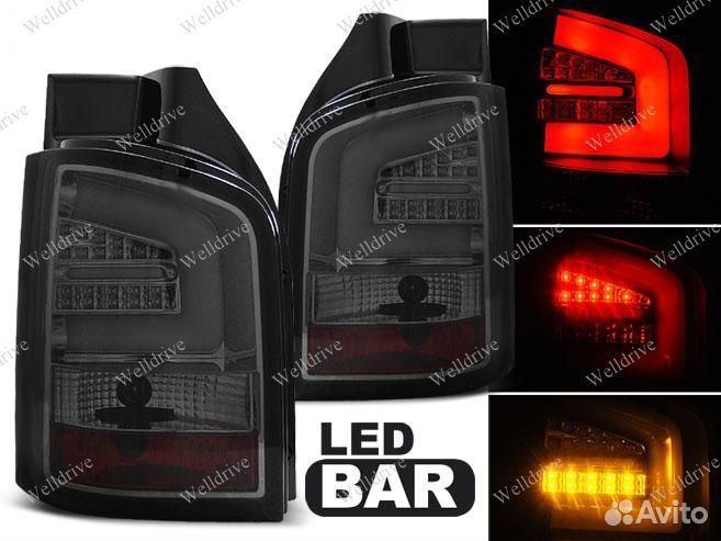 Фонари VW Transporter 5 03-09 LED BAR тонированные