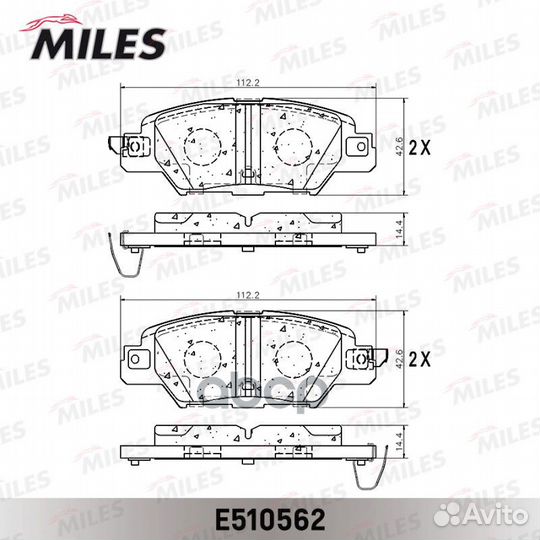 Колодки тормозные E510562 Miles