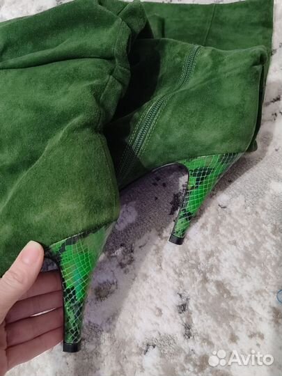 Сапоги женские демисезонные замшевые