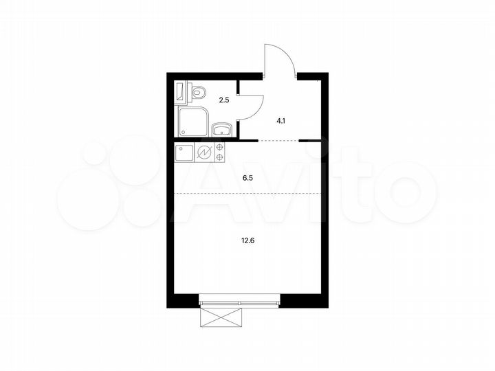 Квартира-студия, 25,7 м², 18/33 эт.