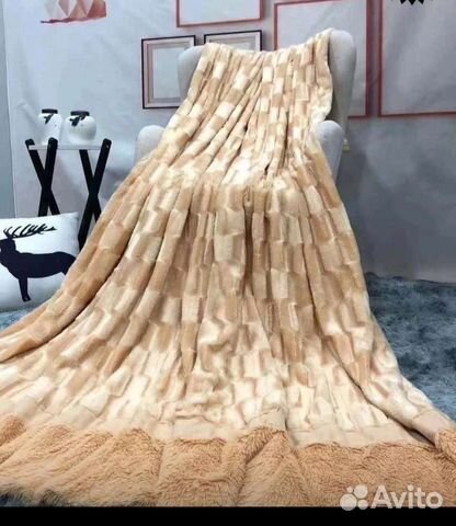 Плед-покрывало евро/норка-травка