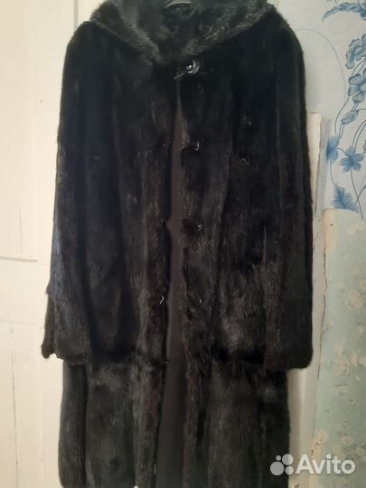 Шуба норковая с капюшоном 48 50 длинная