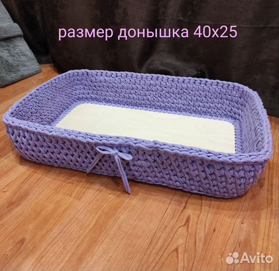 Вязаные корзинки ручной работы