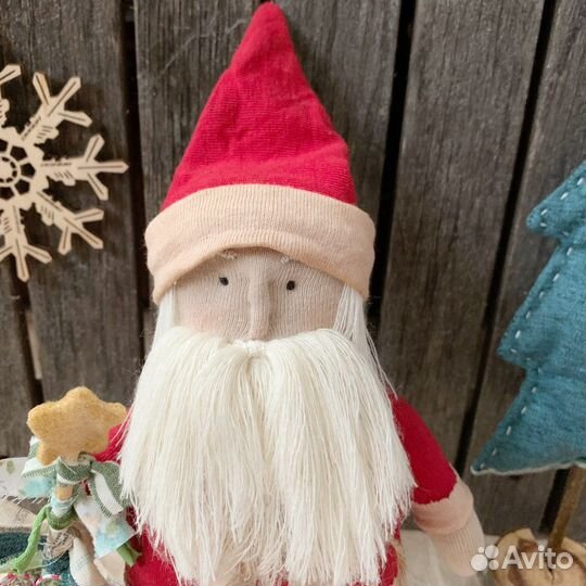 Дед мороз. Текстильная интерьерная игрушка
