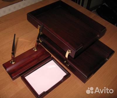 Настольный набор из дерева б/у