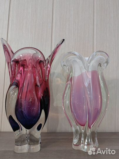 Вазы СССР гутное стекло