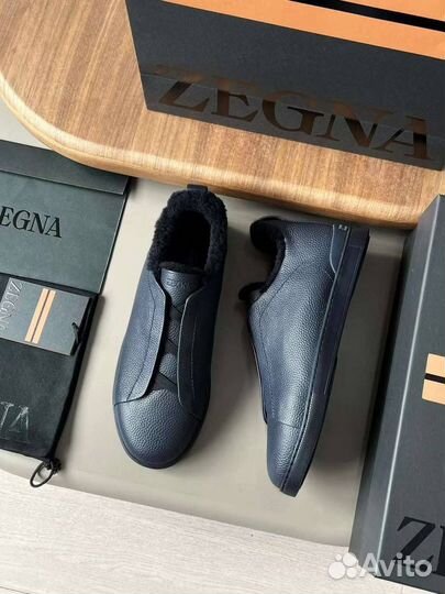 Кеды мужские zegna с мехом