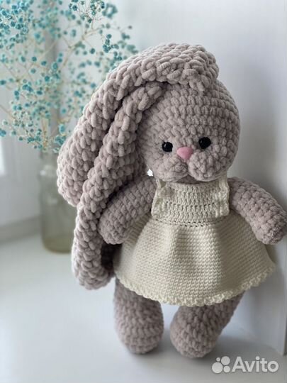 Зайка с зефирными ушками ручной работы