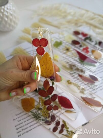 Закладка для книги из смолы Mark book осень