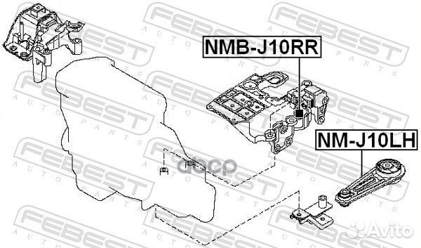 Опора кпп nissan qashqai J10 06- nmbj10RR Febest