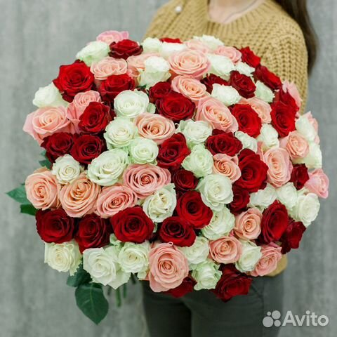 Букет 51 роза микс Цветы Иркутск
