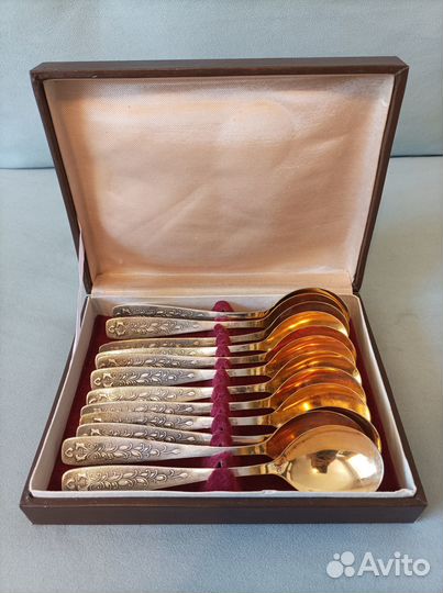 Столовые ложки мельхиор с позолотой СССР