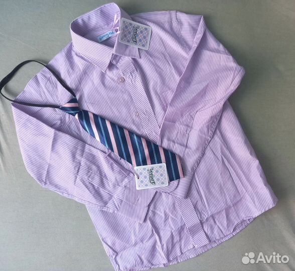 Рубашка для мальчика 128 новая с галстуком