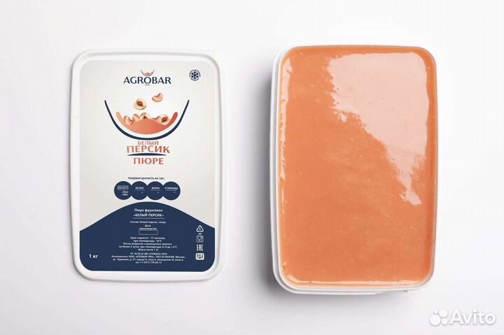 Замороженное пюре Белый Персик 1кг