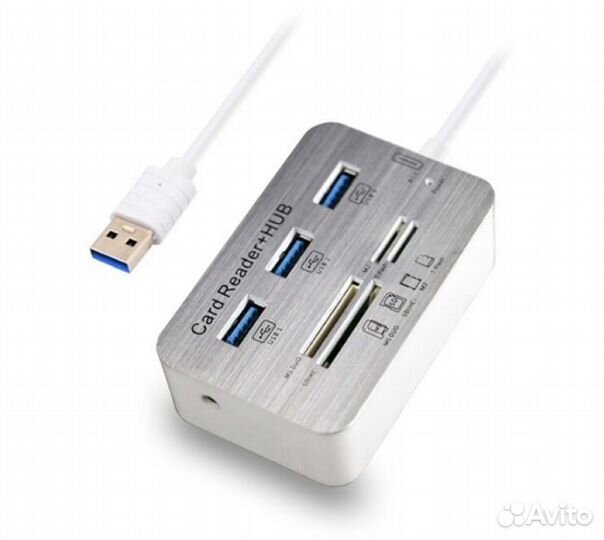 USB хаб-картридер HUB 2010H3 USB 3.0/3.1, 3xUSB