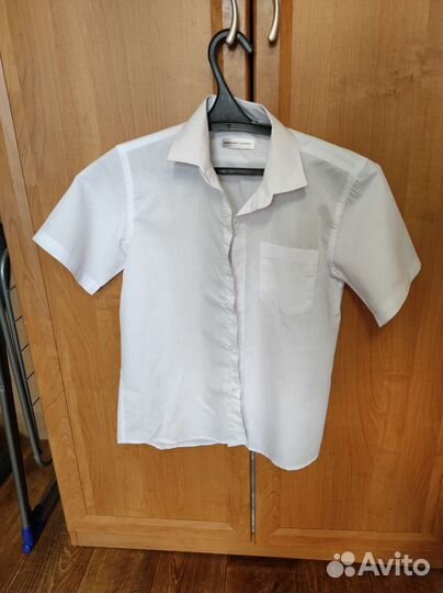 Рубашка белая б/у на рост 146-152