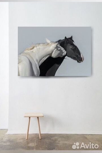 Большая интерьерная картина маслом лошадь