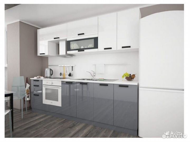 Кухня Аляска белый лёд/серый лёд