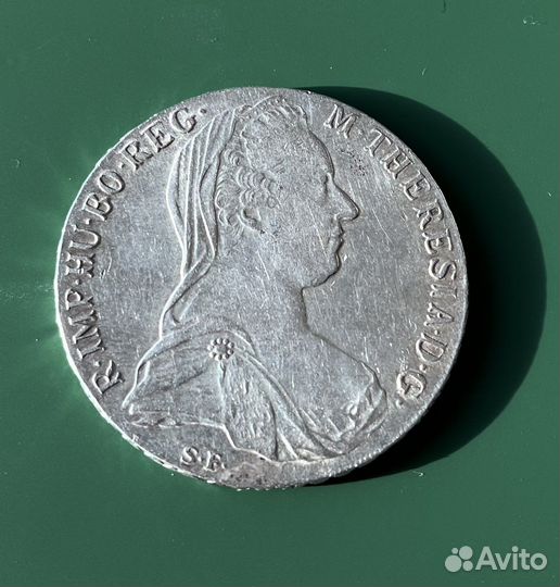 1 талер 1780 год. Рестрайк. Серебряная монета