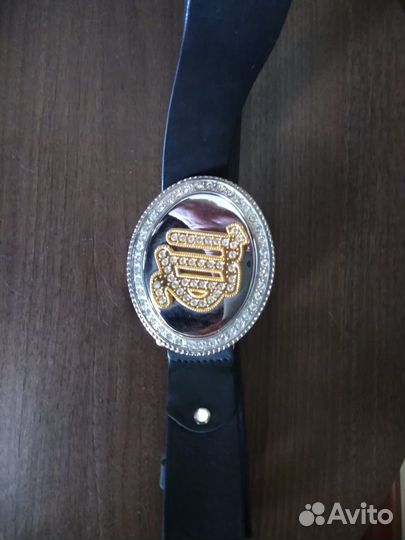 Ремень женский кожаный черный