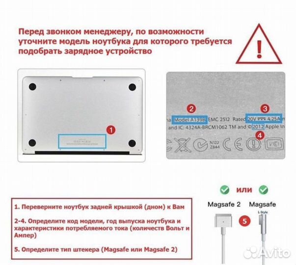 Блок питания (зарядка) на Macbook Magsafe 2 45W