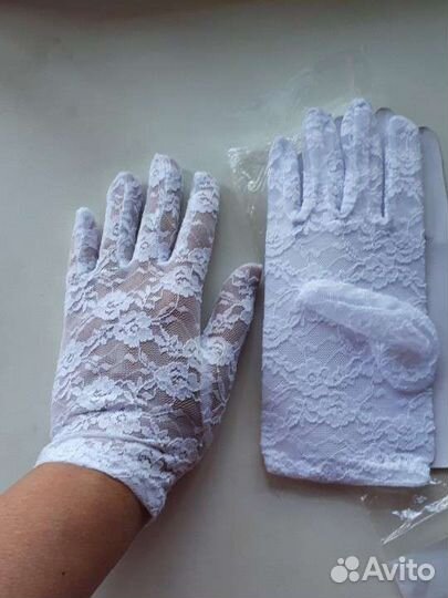 Новые белые перчатки женские